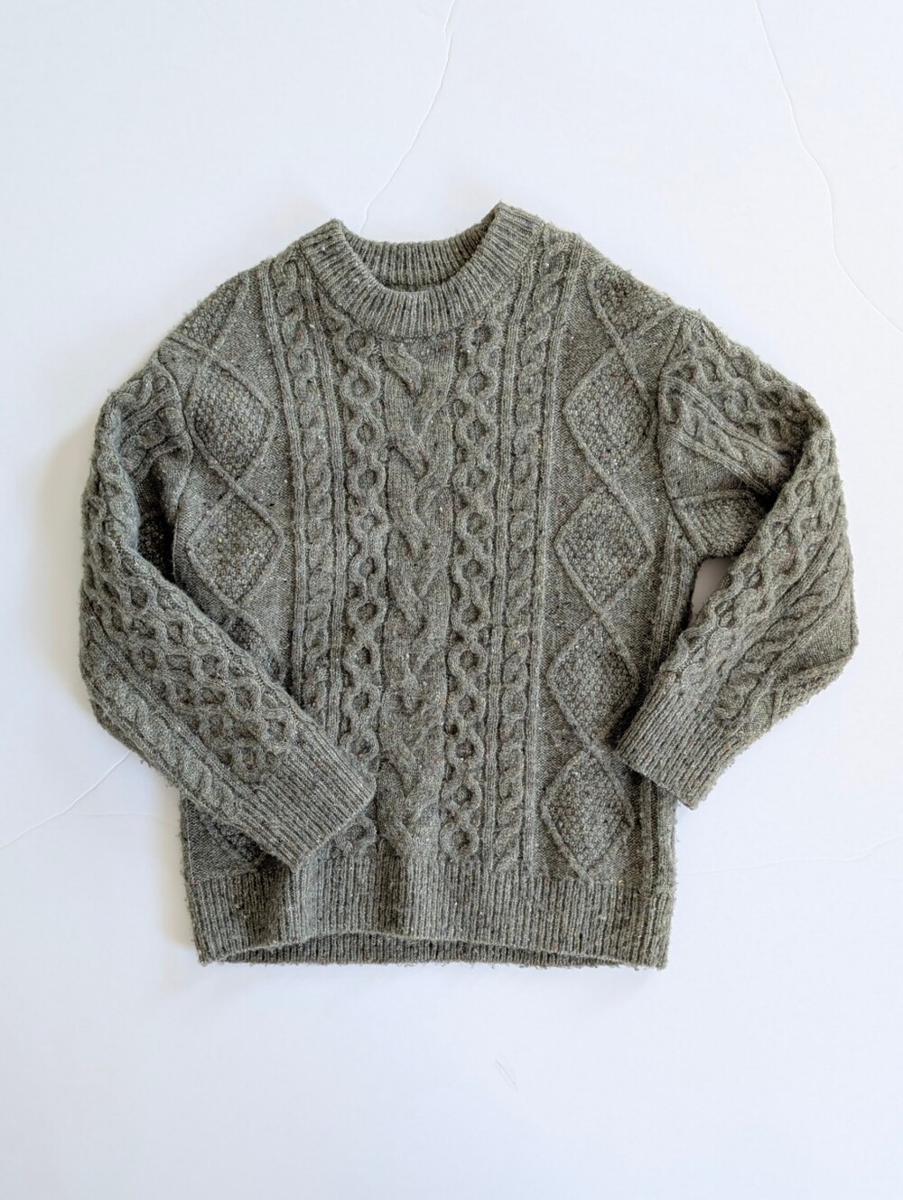 Zara Boys Green Cable Knit Sweater Size 6-7